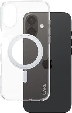 PanzerGlass CARE met kickstand iPhone 16 hoesje zilver
