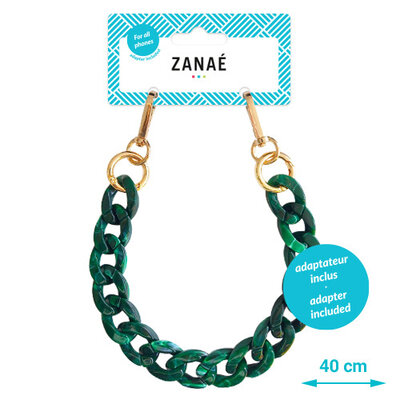 Zanae Mineral telefoon draagkoord polsband groen