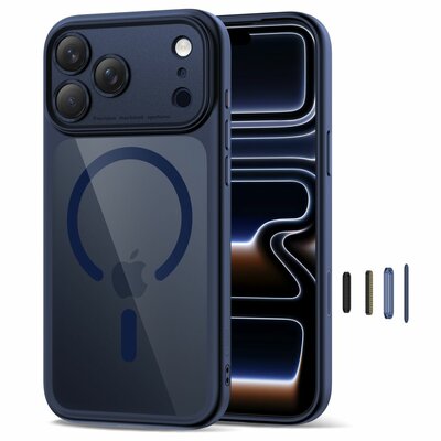 TechProtection Hybrid MagSafe iPhone 17 Pro hoesje blauw met camera control
