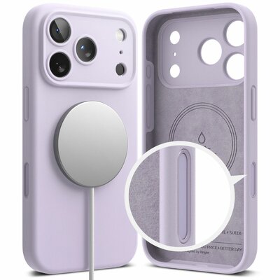 Ringke siliconen MagSafe iPhone 17 Pro hoesje paars