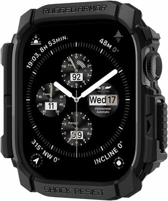 Spigen Rugged Armor Apple Watch 10 46 mm hoesje zwart