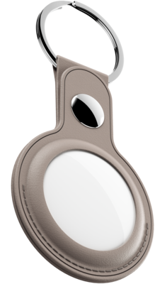 KeyBudz AirTag Leather Keyring hanger beige