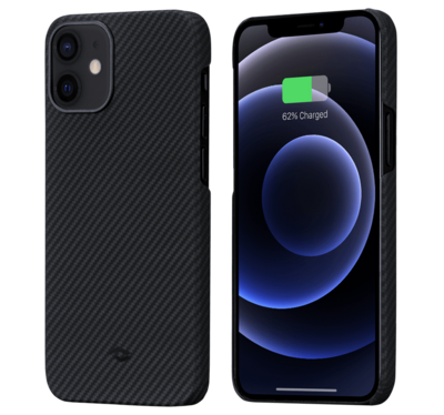 Pitaka Air iPhone 12 aramid fiber hoesje Zwart