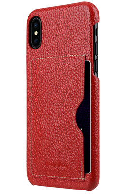 Melkco Leather Back Cover for iPhone X, Red