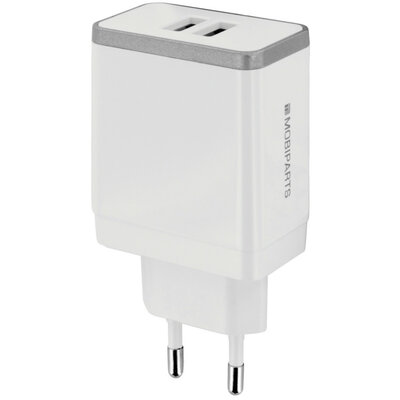 Mobiparts Dual USB Thuislader 4,8 ampere Wit