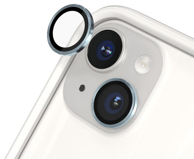 RhinoShield Tempered Glass iPhone 15 / iPhone 15 Plus camera beschermer blauw