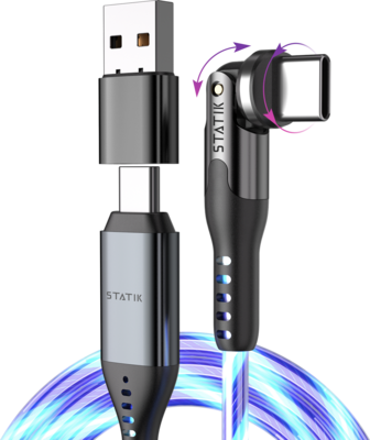 Statik PowerPivot Glowing LED USB-C naar USB-C kabel 100 cm