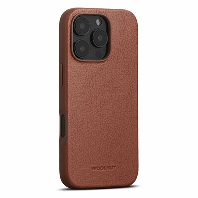 WOOLNUT Leather MagSafe iPhone 16 Pro Case, Cognac