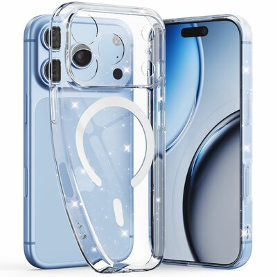 TechProtection Flex MagSafe iPhone 18 Pro case glitter transparent