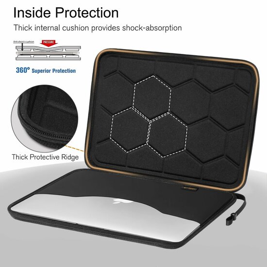TechProtection Sport MacBook 13 / 14 inch sleeve zwart / oranje