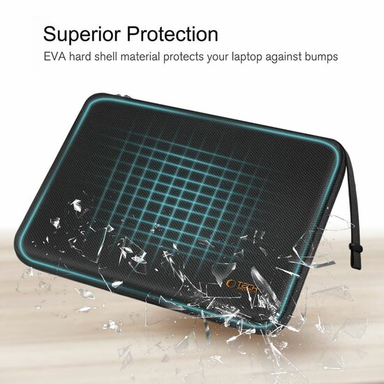 TechProtection Sport MacBook 13 / 14 inch sleeve zwart / oranje