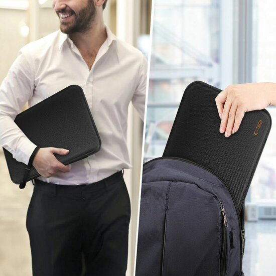 TechProtection Sport MacBook 13 / 14 inch sleeve zwart / oranje