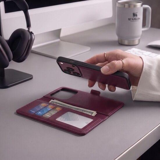 TechProtection MagSafe Wallet iPhone 18 Pro hoesje mulberry