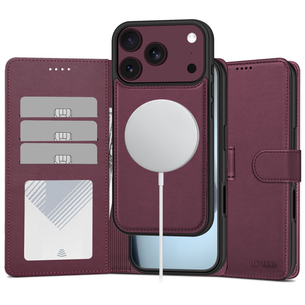 TechProtection MagSafe Wallet iPhone 18 Pro hoesje mulberry